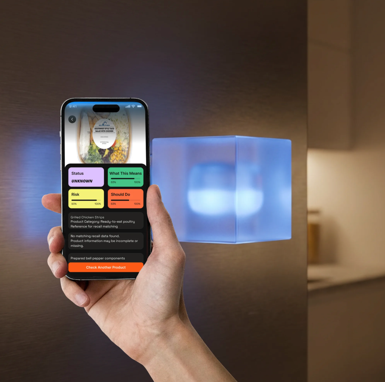 Decode food information interface and physical display